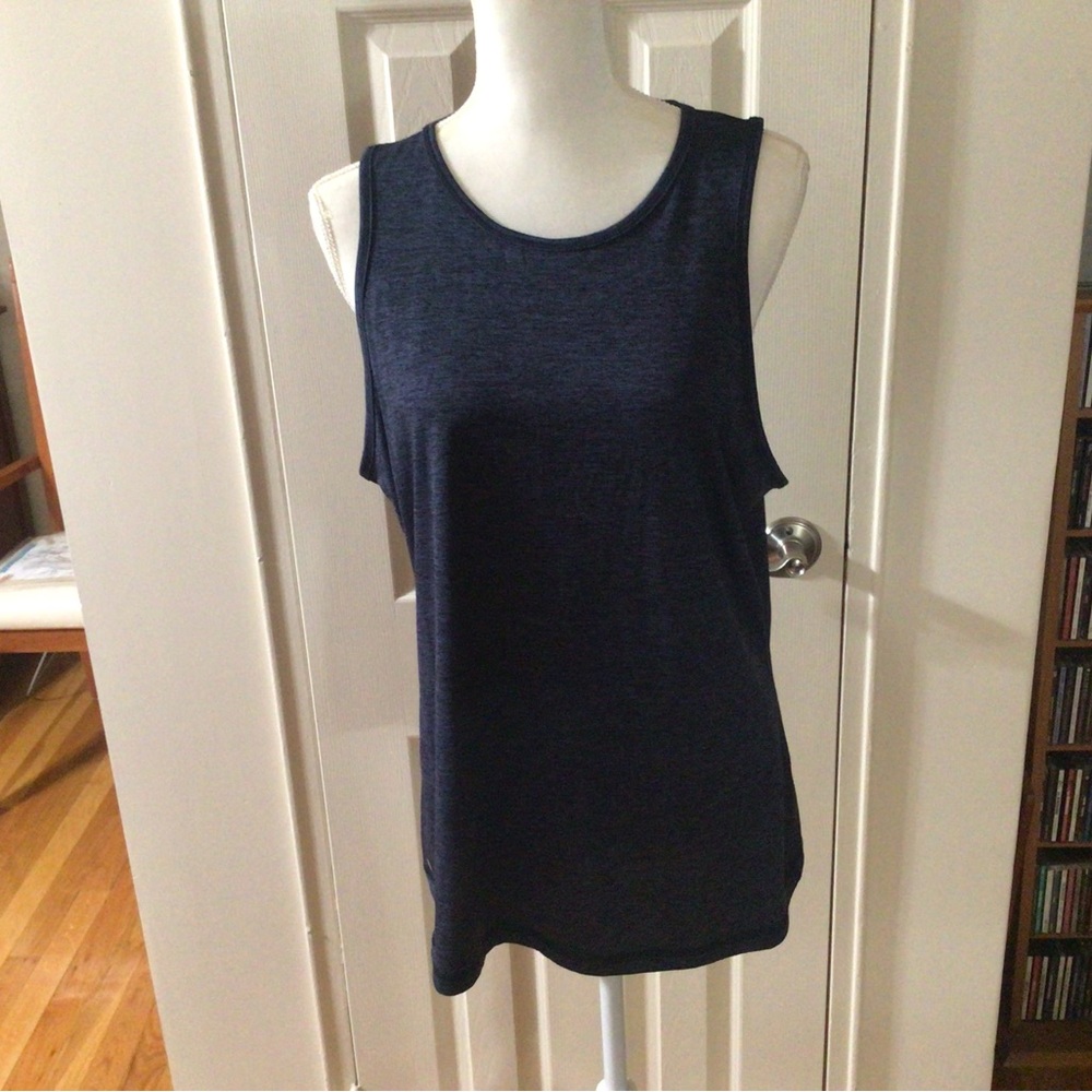 Ideology Navy Size XL Sleeveless Cut V Back Athletic Top